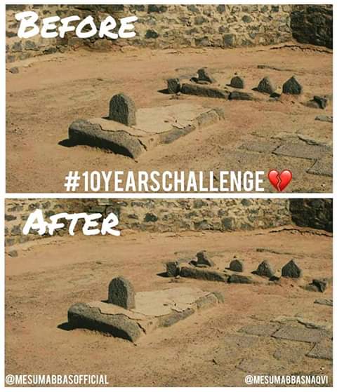 Habiba_Alvi2's tweet photo. Sab kuch badalgaya, bus ek teri turbat ko sayaa na mila 💔

#10yearchallenge #10yearschallenge #yafatima #yazehra #albaqi #bibizehra https://t.co/IJbpMAUk1d