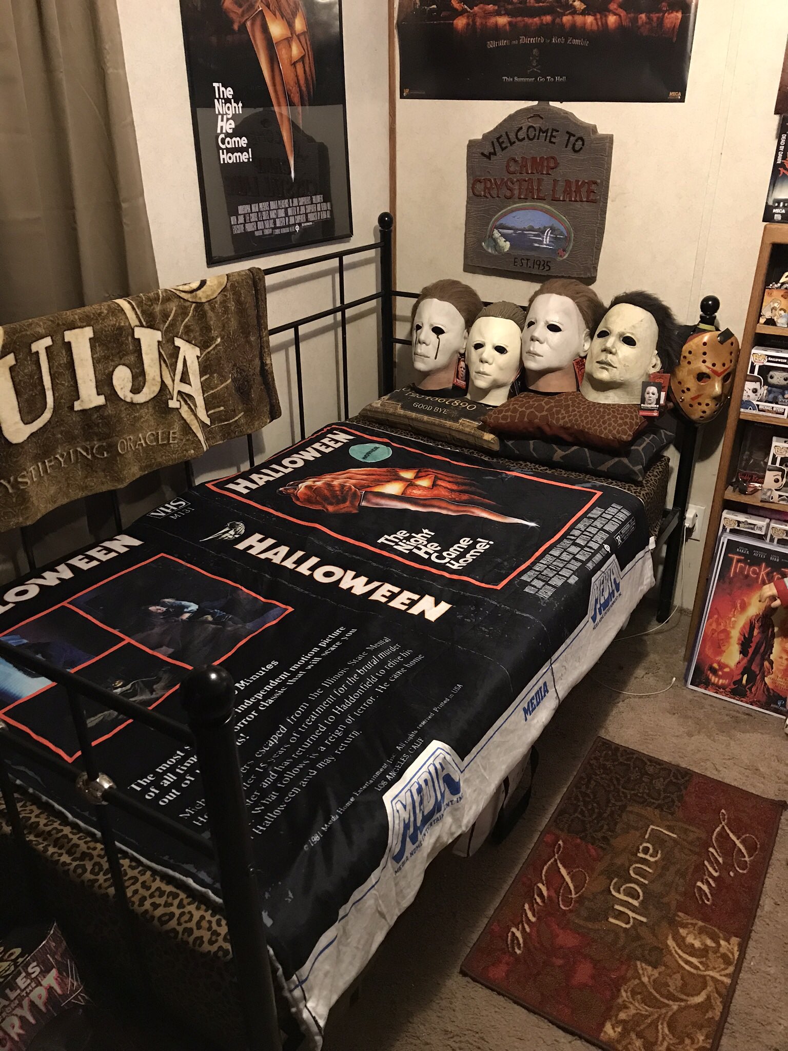 Jeanne Loves Horror on X Love this VHS Halloween throw blanket.me and my Myers masks approve https t dSgRKZKIHE X