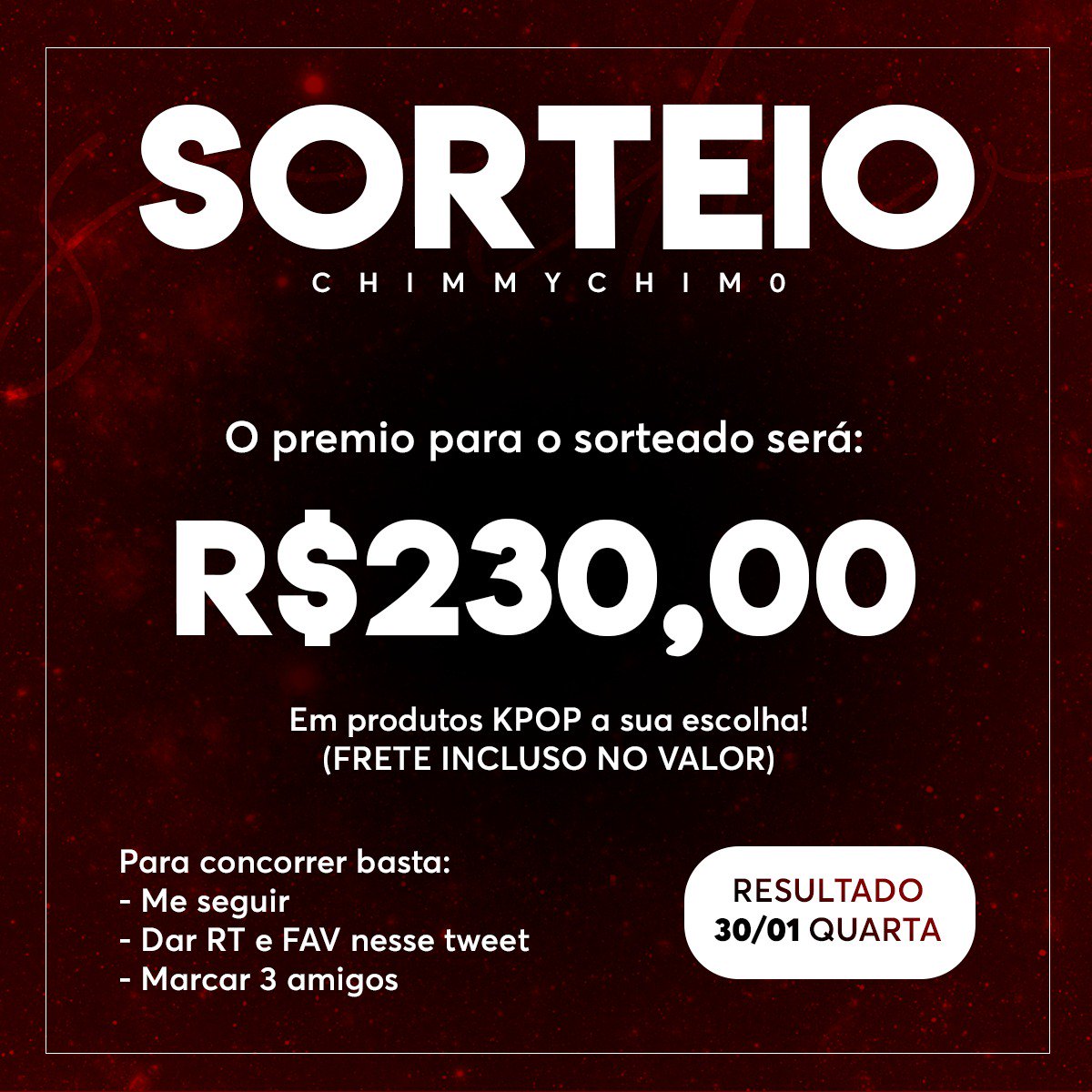 OlafsElsa's tweet photo. ✴ SORTEIO - R$230 EM PRODUTOS DE KPOP A SUA ESCOLHA ✴

♡ Por morar na Coreia e ter facilidade em conseguir produtos 

❗O vencedor pode escolher o produto que deseja ganhar dentro do valor do cupom! 

🔹️RT e fav no tweet 
🔹️Marque 3 amigos
🔹️Siga @ChimmyChim0 

🗓 30/01 https://t.co/twuv4ruAd0