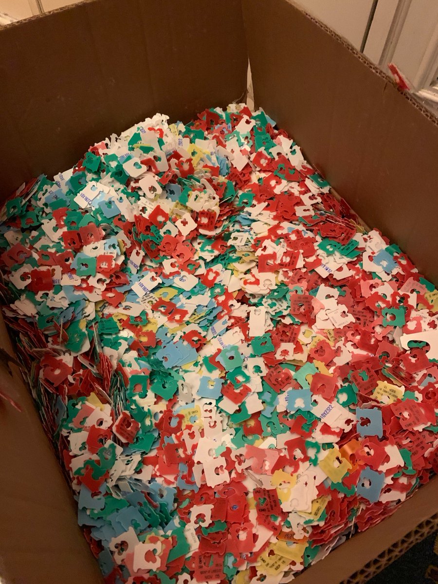 daniellecares17's tweet photo. Do you see this box? It weighs over 50 pounds and has around 65,000 bread tags in it. Do you know who collected all of these? It was a school district from Reno, NV. So proud of the students @WCSDTweet! You Rock! #Recycle #Breadtags #CHAIRishyourbreadtags https://t.co/vOX0N4m27X