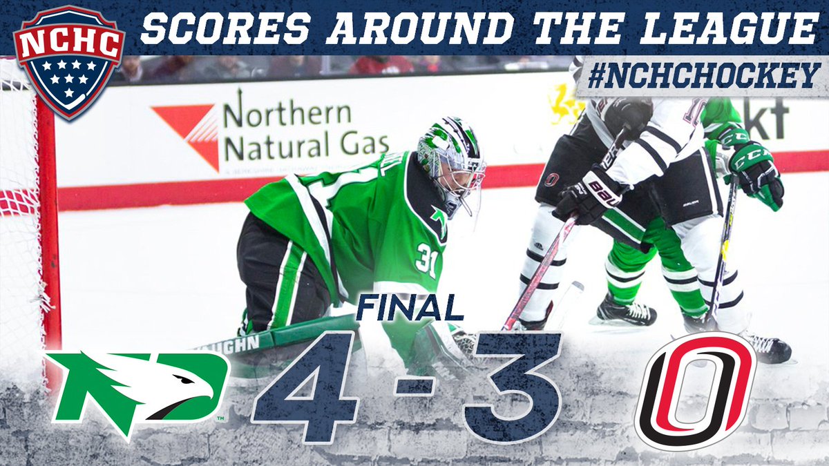 The NCHC (@thenchc) on Twitter photo FINAL: <a href="/UNDmhockey/">North Dakota Hockey</a> tallies in final two minutes to break deadlock and edge <a href="/OmahaHKY/">Omaha Hockey</a>
Keane GWG/2A for UND | Jordan 1G/1A for UNO | SOG: 37-20 UND
#NCHCHockey | #UNDProud FINAL: <a href="/UNDmhockey/">North Dakota Hockey</a> tallies in final two minutes to break deadlock and edge <a href="/OmahaHKY/">Omaha Hockey</a>
Keane GWG/2A for UND | Jordan 1G/1A for UNO | SOG: 37-20 UND
#NCHCHockey | #UNDProud