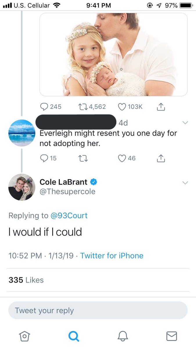 why is cole such a weirdo wanting to block out her real dad so bad when her dad wants to be involved in ev’s life?? idgi (pc @byecacia)