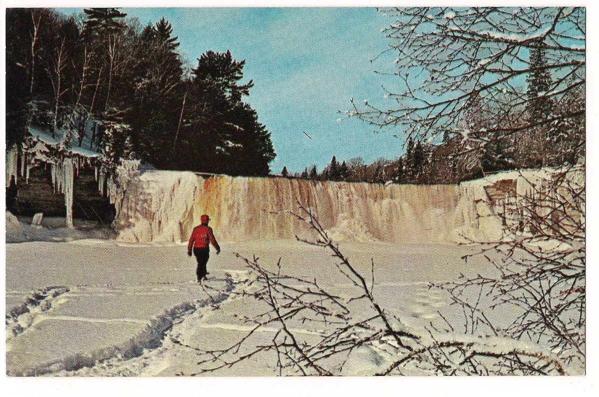 MichiganHist's tweet photo. Upper Tahquamenon Falls in Winter - ca. 1963 (ebay)
#LuceCounty https://t.co/ckdomLcvYa