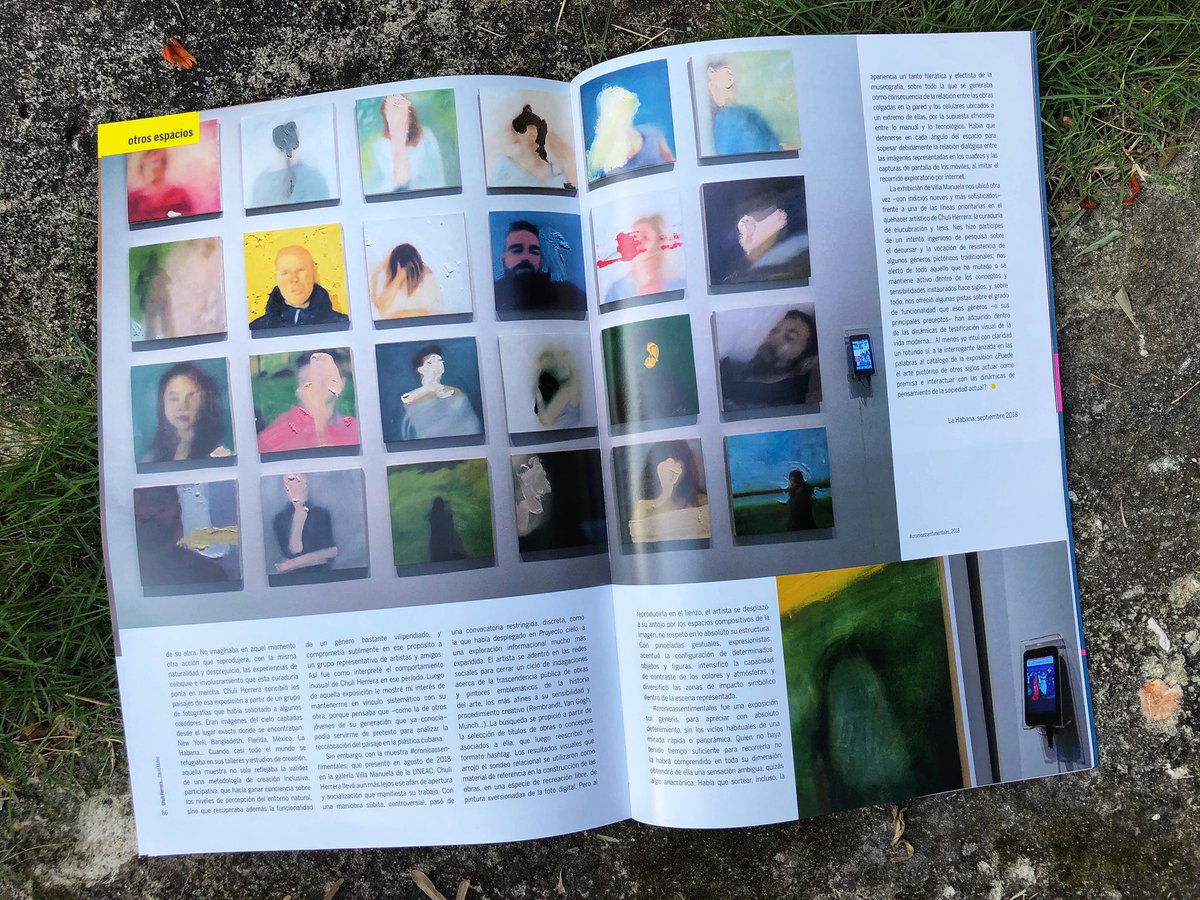 chuliherrera's tweet photo. Artículo del #periodista, #criticodearte, #curador y #editor David Mateo en el último número publicado de la revista #ArteCubano
Texto referente a mi trayectoria pictórica y enfocado en mi más reciente exhibición #cronicassentimentales 

#cubanart #cubanartist #journalist https://t.co/wsvmqlfqkD