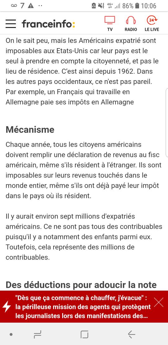 impots ou etats unis non payer impots ou etats unis non payer
