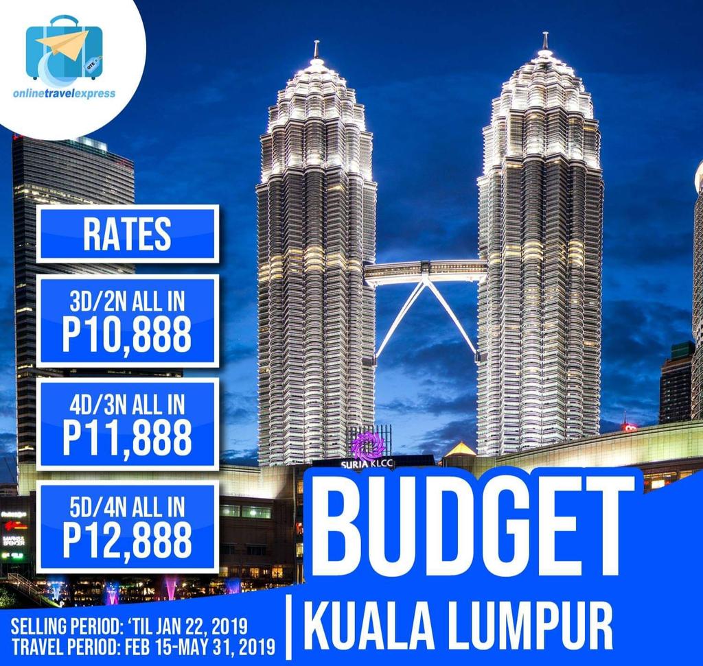 24 HOUR SALE ONLY! BUDGET PACKAGE. #BudgetTour

INCLUSIONS:
📌AIRFARE
📌HOSTEL or HOTEL
📌TERMINAL FEE

FOR INQUIRIES & RESERVATIONS:
LANDLINE: [02] 577 2996
GLOBE/VIBER: 0917 682 0906
EMAIL: onlinetravelexpress.qc@gmail.com
OTXpressQC@gmail.com