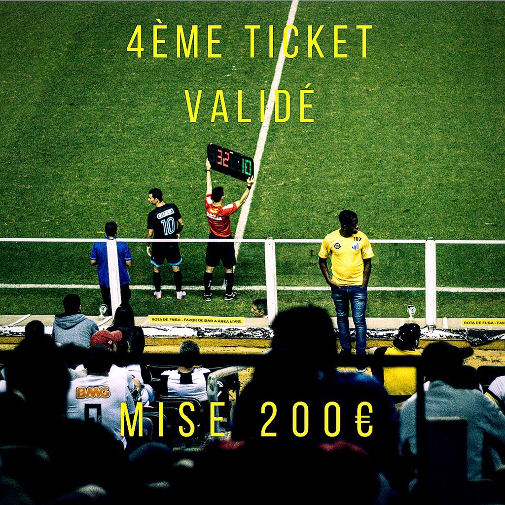 Le 4ème ticket de 2019 est prêt les amis, il n'attend plus que vous 😁

J'espère que vous êtes chaud et que vous ne louperez pas le coche comme pour le dernier ticket ! 

Pas de RT pas de prono, tu sais ce qu'il te reste â faire 👌🏼

500 RT &amp; ❤️