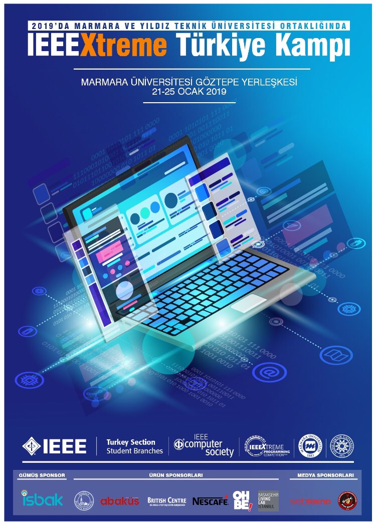 enginerdayi's tweet image. IEEEXtreme Türkiye Kampı &apos;19

IEEE Türkiye Computer Society tarafından, IEEE Marmara Üniversitesi ve IEEE Yıldız Teknik Üniversitesi ortaklığında bu sene ikincisi düzenlenecek olan IEEEXtreme Türkiye Kampı&apos;na az bir süre kaldı. 

Detaylar; @XtremeKamp #ieeextreme #ieeetrsb