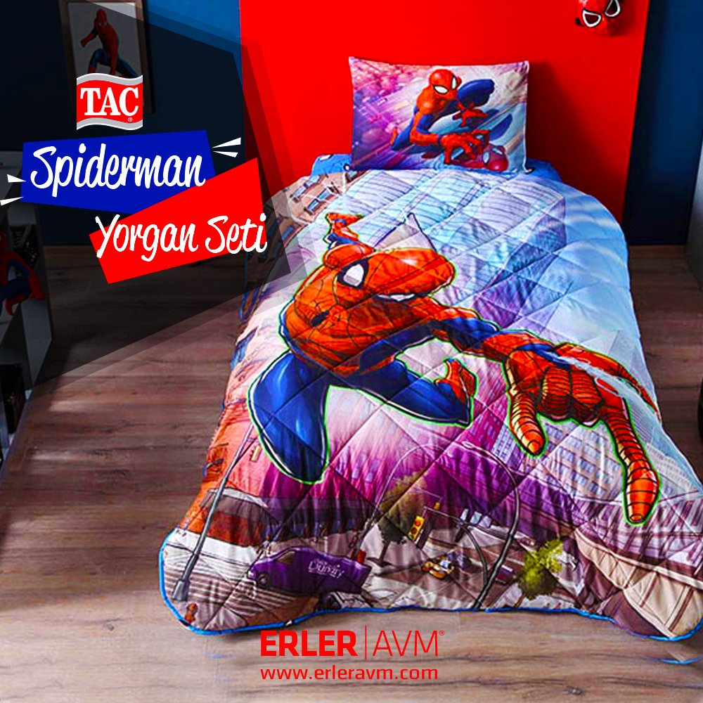 Çocuğunuz tatilin ilk gününü sıcacık yatağında dönemin yorgunluğunu atarak geçirsin... https://goo.gl/n45x81 #ErlerAVM #taç #nevresimtakımı #yorganseti #fırsat #karacabey #kampanya #alışveriş #shopping #hepsiburada #n11 #spiderman