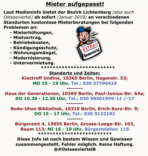 Ostseeviertelberlin On Twitter Kostenlose Mieterberatung