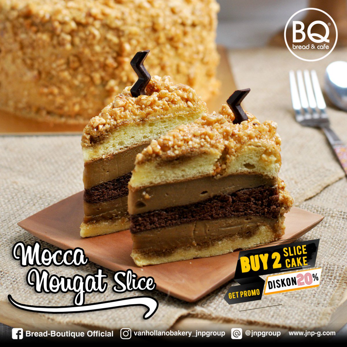 Biar Hari kamu semakin manis gimana kalau di barengi dengan ngemil Mocca Nouget Slice ini BQ Lovers...? 😁
Aduh slice cakenya itu loh yg lembut &amp; meleleh banget di mulut...!! 😍😘👍
Hari" kamu bakalan jadi lebih semangat lagi nih pastinya !💪💪