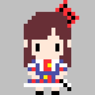 かずぽん 今日生アキでみた菜子さまリボン付きの髪型姿のドット絵描いてみた バクステキャスト 春日菜子 菜子さま リボンが可愛い