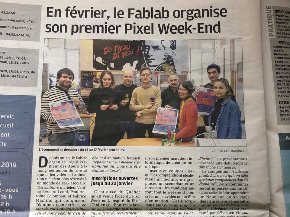fablab_corti's tweet photo. Un pixel week-end pour créer des jeux vidéos et des micro-métrages d'animation @UnivCorse et partout dans l'île ! On vous prépare ça notamment avec sgiò @PaulColombani ! Grazie @Corse_Matin https://t.co/etyPfCjacf