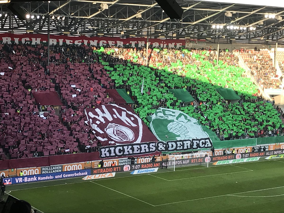 Florian Mesner Beeindruckende Choreo Der Fans Fcaugsburg Zum Ruckrundenauftakt Der Anlass 10 Jahre Freundschaft Zu Fwk 1907 Fcaf95 Sport1 T Co Tjbu04qbcq