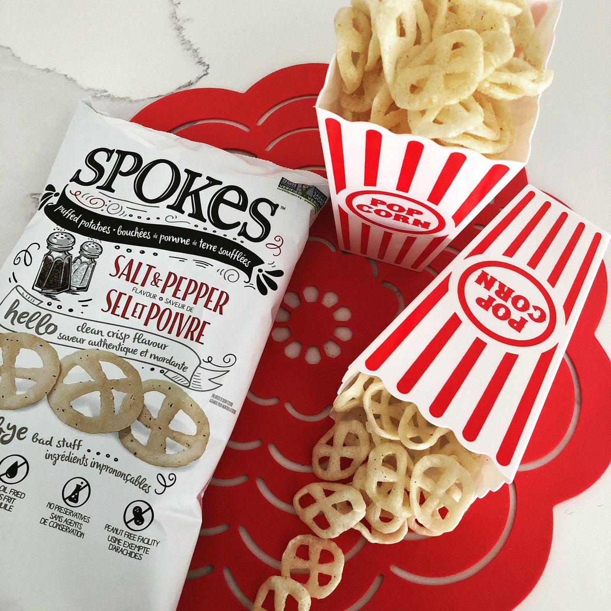 Hey popcorn lovers! Have you tried SPOKES air-puffed potatoes? Made with naturally simple ingredients, SPOKES are free of dairy, wheat, gluten, soy and eggs. Pick some up at Fortinos! 🍿 #NationalPopcornDay #PopcornDay #maketheswitch #puffedpotato #puffedsnacks #glutenfree