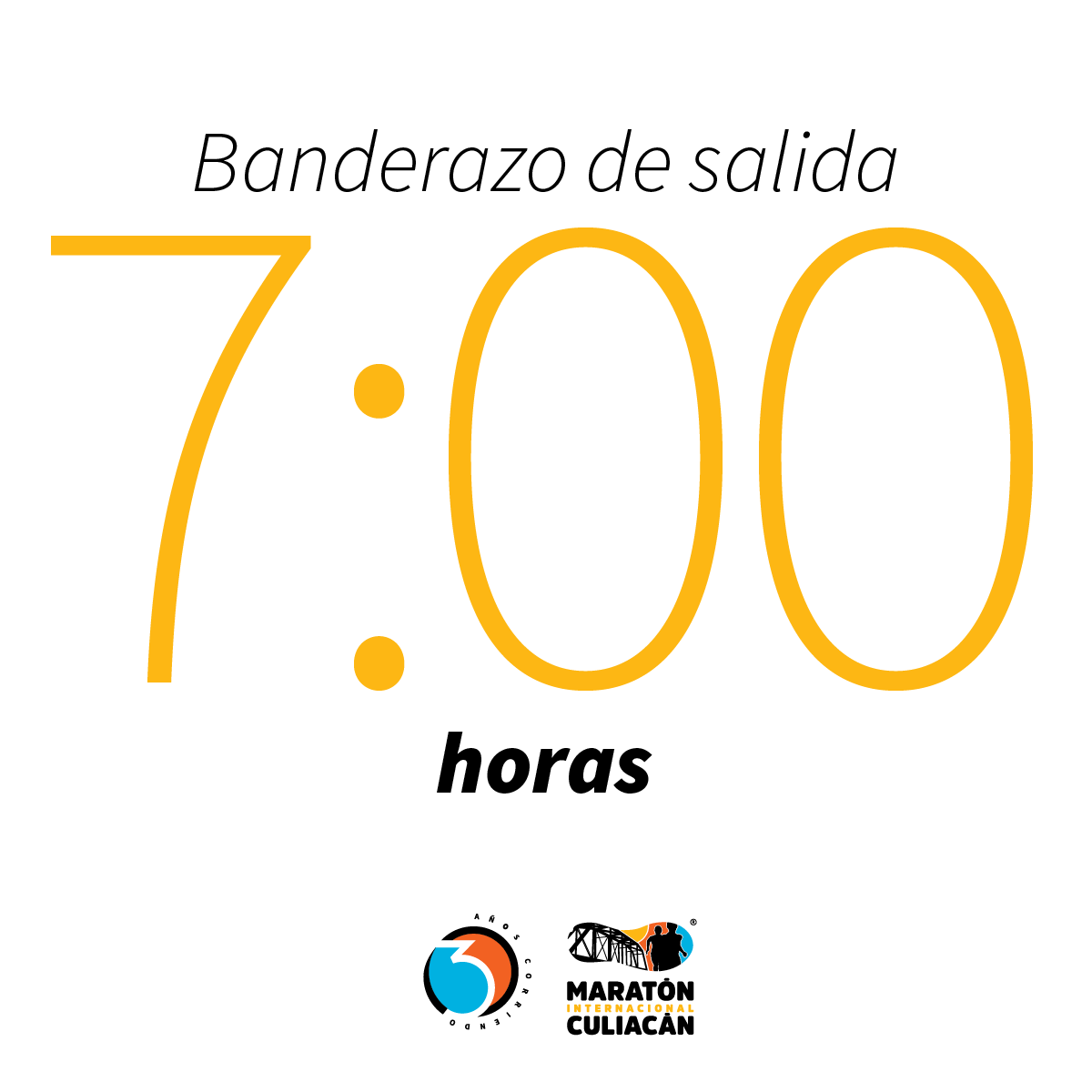 CuliacanMaraton's tweet photo. Recuerda que la salida para todas las categorías será a las 7:00 am. Se recomienda a los participantes asistir desde las 6:00 am para realizar un calentamiento adecuado. https://t.co/l5W6BYJL8s