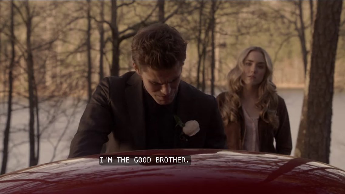 how narcissist do you have to be to call yourself the "good brother" while knowing you've killed thousands of people. say what you want about damon, but he always acknowledged how bad he was even when he was trying to change.