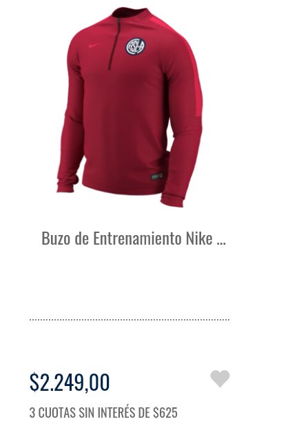 buzo nike san lorenzo 2019