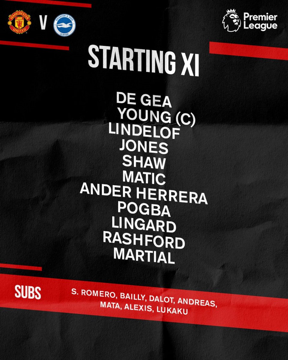 Inilah susunan pemain #MUFC untuk laga #MUNBHA!