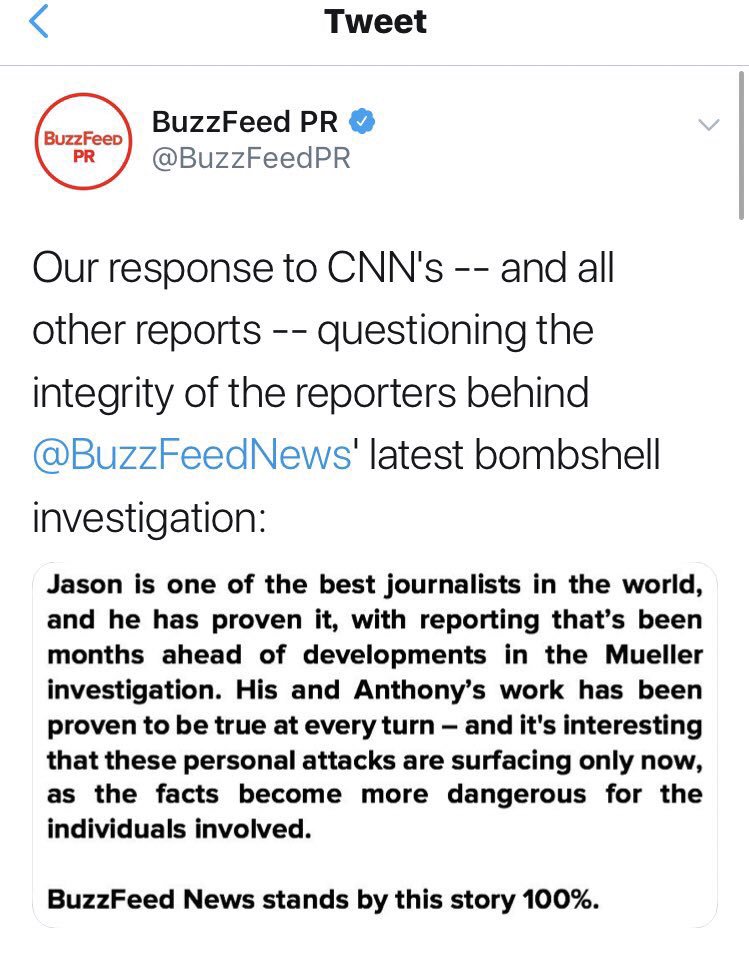 alx's tweet photo. Why is @BuzzFeed, a far-left blog known for publishing Conspiracy Theories, still Verified on Twitter?
They are clearly not a reliable source of information and it is dangerous that they are standing behind their false story 100% https://t.co/tHs9FpO6BP