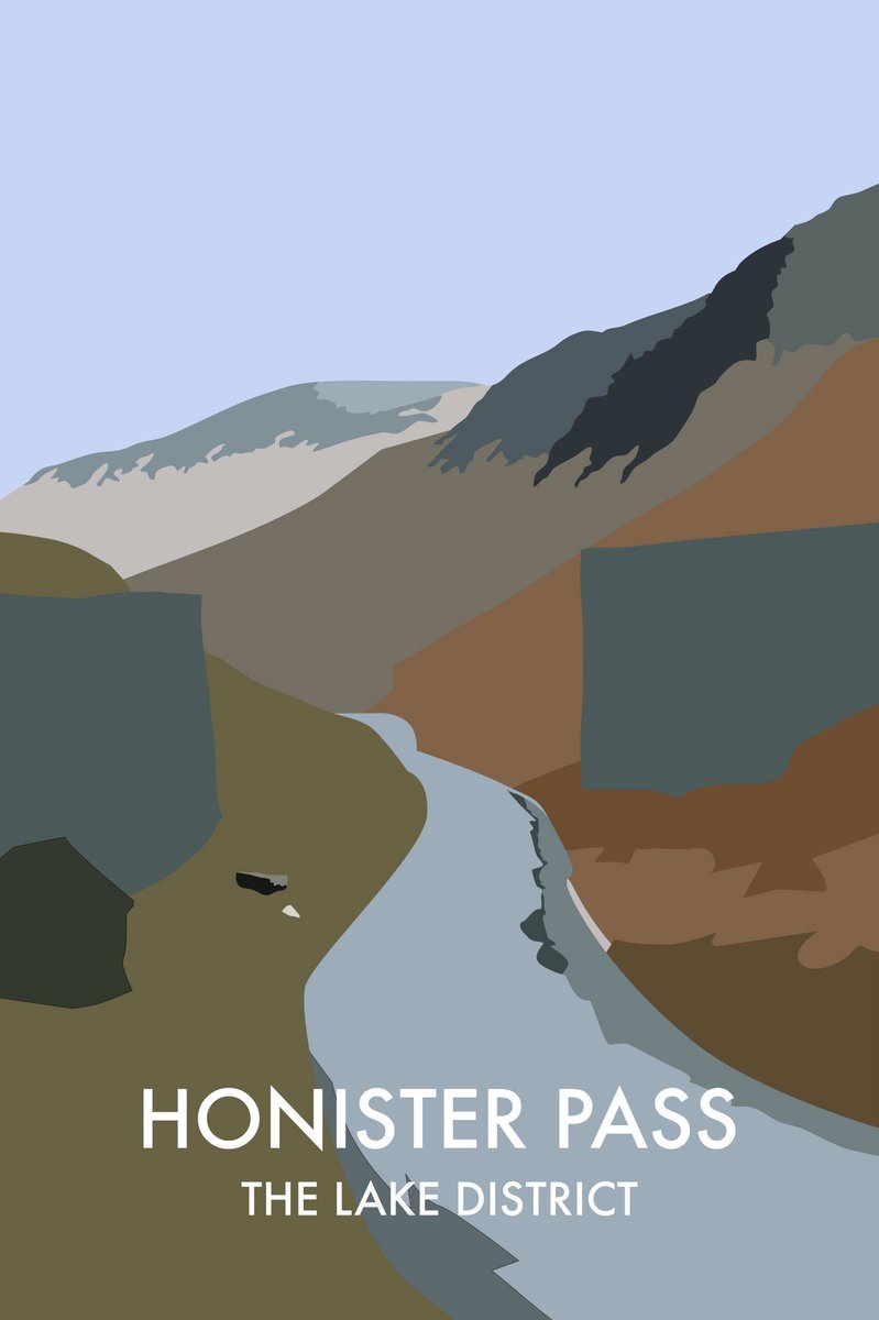 artbylloyd's tweet photo. I’ve spent two hours in the shop this morning starting this new #artwork HONISTER PASS, #lakedistrict #buttermere #painting #macaffinity #graphicdesign #vintagestyle #cumbria #honisterpass #wallart https://t.co/SfCJiddrsO