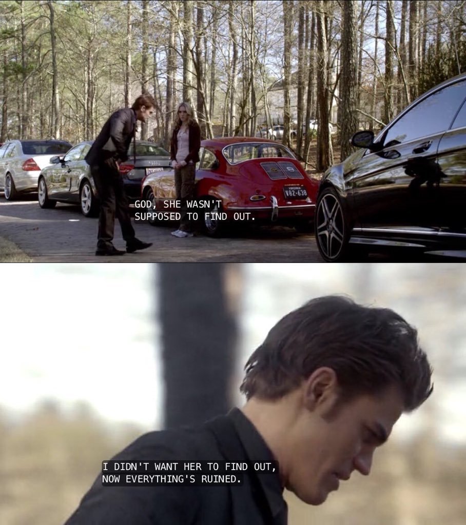 stefan says he'll tell elena the truth about everything and won't hold anything back in 1x06 and then in 1x19 he literally loses his shit when elena finds out about more of his lies.
