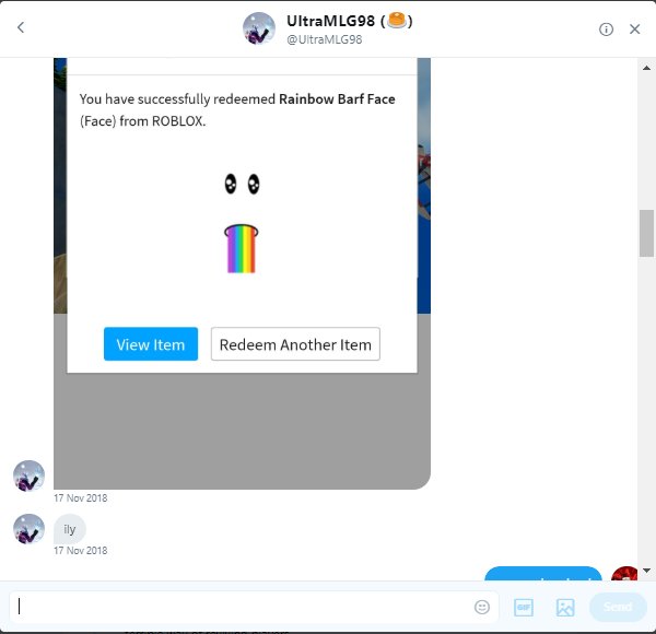 Nonamus On Twitter Hey Guys Ultramlg98 Has Scammed Me Out Of 12 For A Toy Code He Filed A Claim On Me And Paypal Took 12 From Me How Screwed Up Is - rainbow barf face roblox toy robux hack working 2019