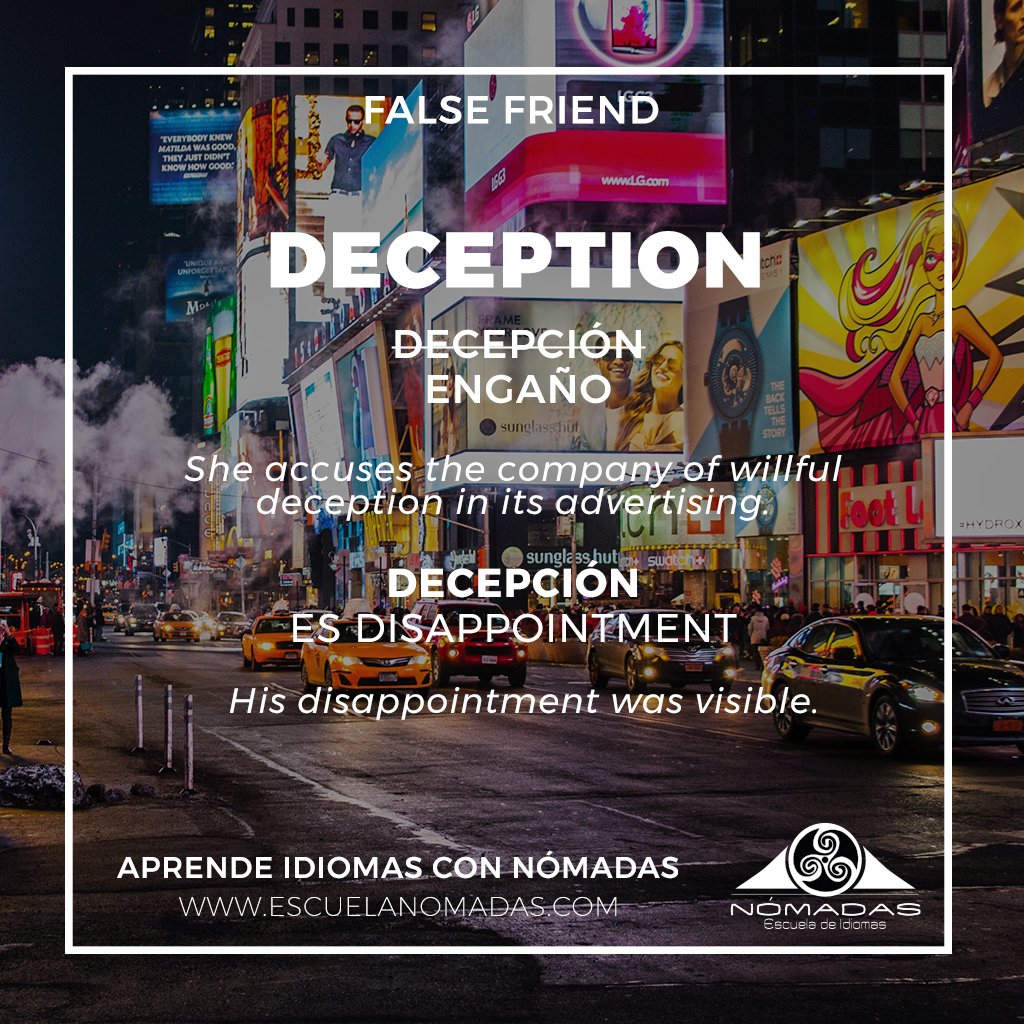 NomadasViajes's tweet photo. #falsefriend DECEPTION 🇬🇧
Aprende inglés con #Nomadas Escuela de idiomas #NomadasTips https://t.co/uNokcJBqHB
#inglesConNomadas #vocabulary #flashcard #english #ingles #learn #cambridge #languages #pet #first #AlcazarDeSanJuan #idiomas #EsAlcazar #learning #vocabulario https://t.co/Lhbst0ZP0p