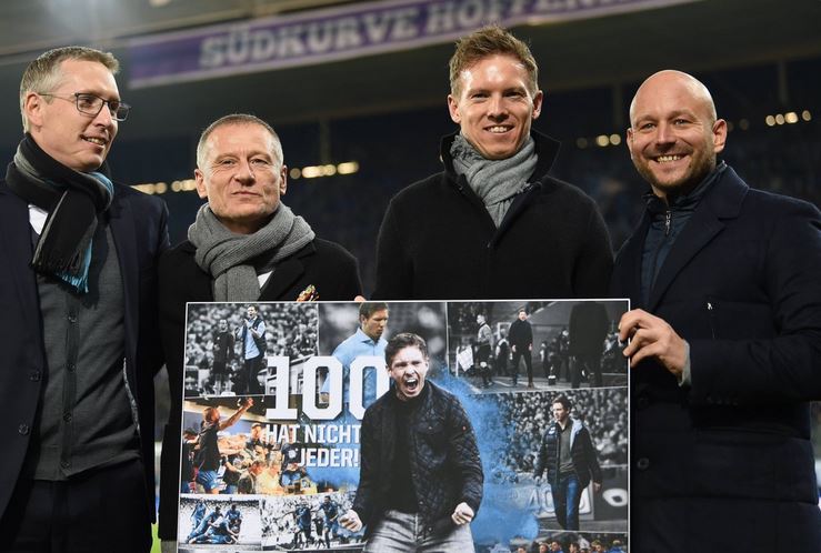 100ème match sur le banc d'#Hoffenheim pour Julian #Nagelsmann mais le #Bayern lui a un peu pourri son jubilé