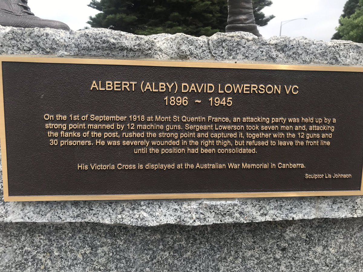 steveforindi's tweet photo. Loving the stories I am hearing on the #50townsin50days tour. The heroism of Myrtleford’s VC recipient ‘Alby’ Lowerson is now commemorated for future generations to see. Thanks Bryan Meehan for sharing with me some of the hard work of the Myrtleford RSL members. https://t.co/XvbanT0etg