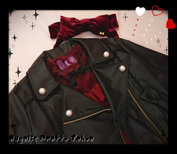 すので Angelic Pretty - Doll's Ribbonライダースジャケット ワインの