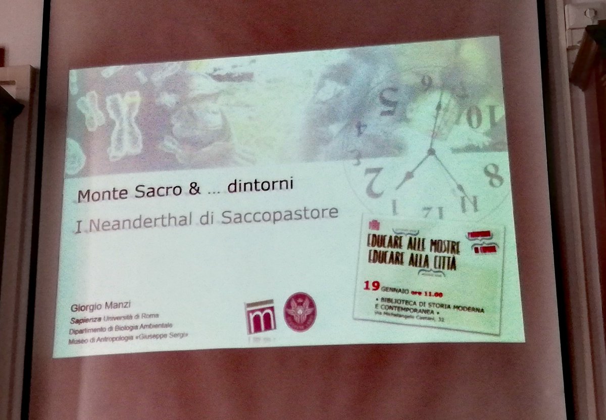 #educaroma 
Quando l'orologio va all'indietro
Dalla contemporaneità all'uomo di #Neanderthal
La storia di #Saccopastore a #Montesacro raccontata da #GiorgioManzi e #BrunoBonomo