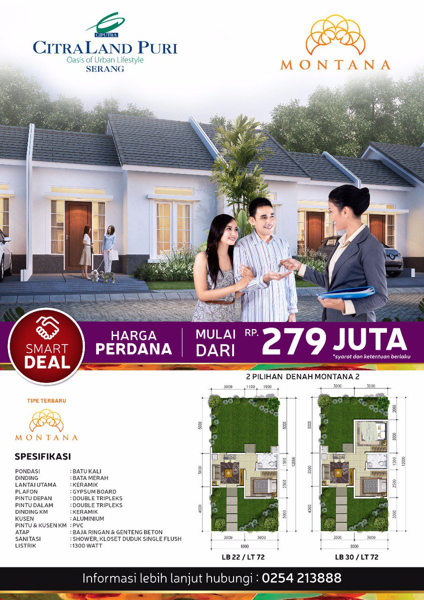 riancitraland's tweet photo. *MONTANA*
Tipe Terbaru Distrik Alila *Kenapa montana ?*
Unit TERBATAS &amp; PROMO PRESALE
■ Harga hanya 200jutaan
■ Desain menarik include carport dan dinding pisah
#Rumahdijual #Rukodijual #Rukoserang #PropertiSerang #InvestasiSerang #RumahSerang #Rumahidaman #Rumah2lantai https://t.co/VmHxneaikY
