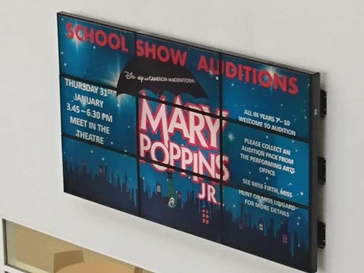 Giant advert on the screen in our school entrance ❤️