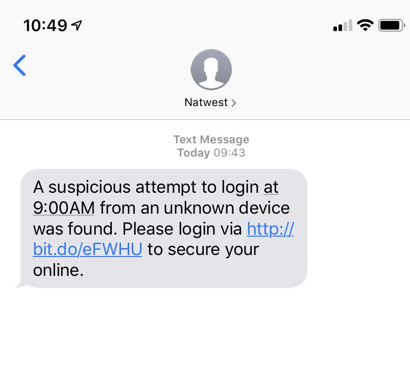 fergusmcbride's tweet photo. ⁦Hi there, have just received this, just want to let you know as customers may be fooled. ⁦@NatWest_Help⁩ ⁦@NatWestBusiness⁩ #gooddeedforthedaydone 👍💪 https://t.co/Tqazr8qHfh