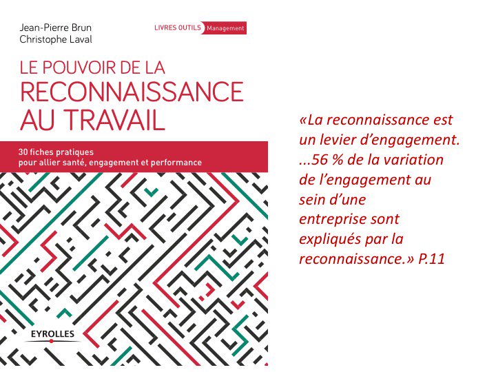 jpbrun's tweet image. Reconnaissance et engagement: un relation étroite! Extrait de notre livre: Le pouvoir de la reconnaissance au travail @jpbrun   @CLavalVPHR