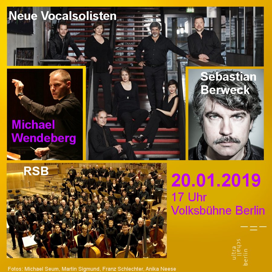UltraschallB's tweet photo. Ein hyperreales Klavier und akustisches Großstadt-Panorama – heute, mit Sebastian Berweck, #NeueVocalsolisten & dem Rundfunk-Sinfonieorchester Berlin #RSB in der @Volksbuehne
➡️ https://t.co/uiJFnHVdKf #usb19 #ultraschallfestival #neuemusik https://t.co/Wu78Y6XdeX