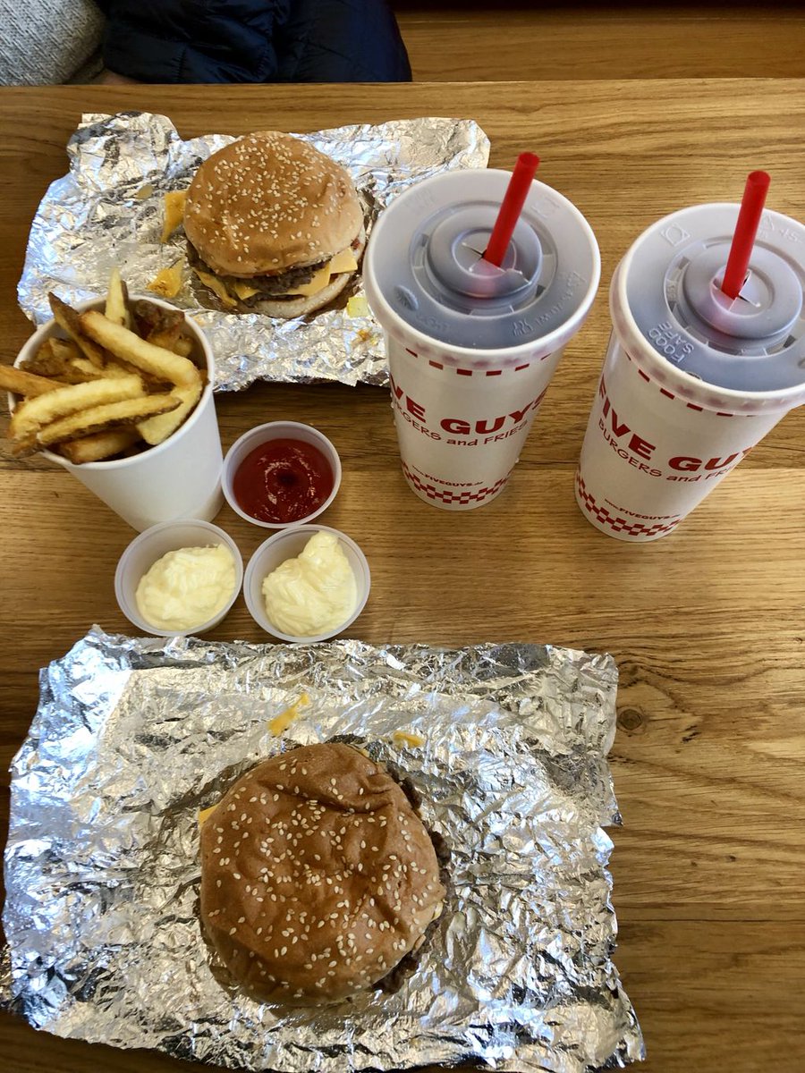 theworldspaces's tweet photo. When you have travelled so long you miss food from home... #fiveguys #frankfurt #germany #texasgirllovesaburger https://t.co/ta5AWTEL64