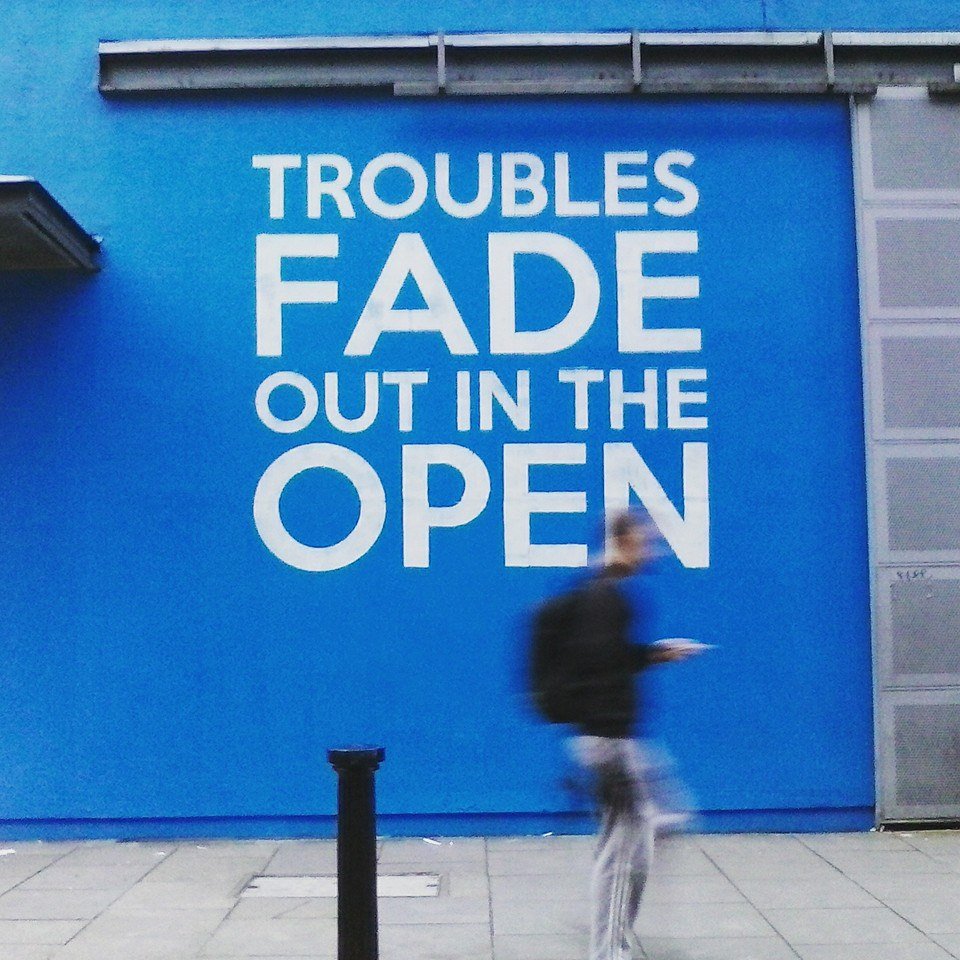 WillStLeger's tweet photo. On this day 2016, I painted a mural on @projectarts using water based paint mixed with the ashes of 68 written secrets. #BankofSecrets @SecretsBank had a profound positive impact on my #MentalHealth -Thank you to all who contributed. #TroublesFadeOutInTheOpen https://t.co/4kWLMGUjNj
