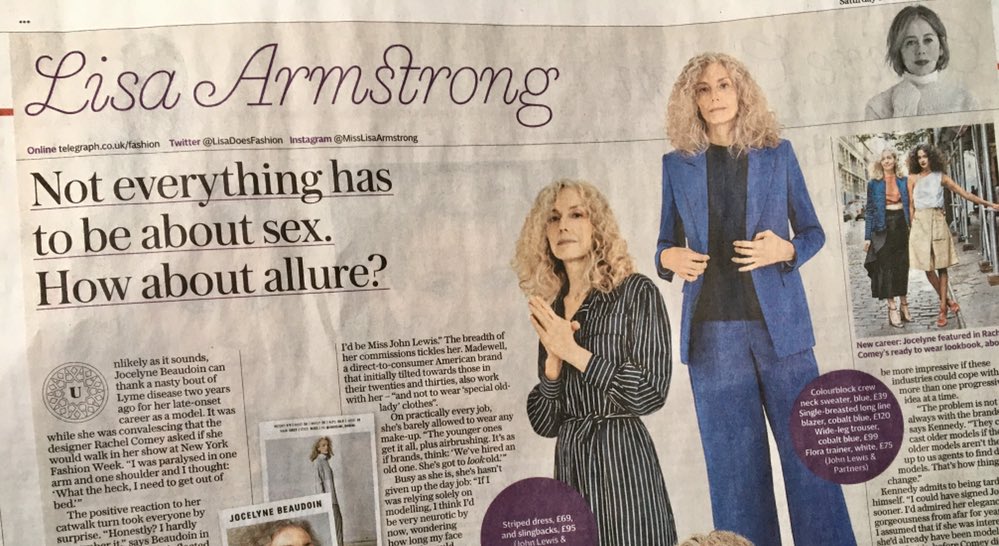 NaomiHdesign's tweet photo. Meet #JocelyneBeaudoin, the 60 year old model bring ageless style to John Lewis. 

Read my full interview in today’s paper and online now ->  https://t.co/oMvmYrqyyA https://t.co/hXvN6xfCAF