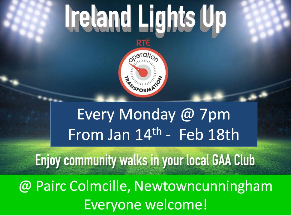 Community walking at 7pm every Monday evening @ Pairc Colmcille.