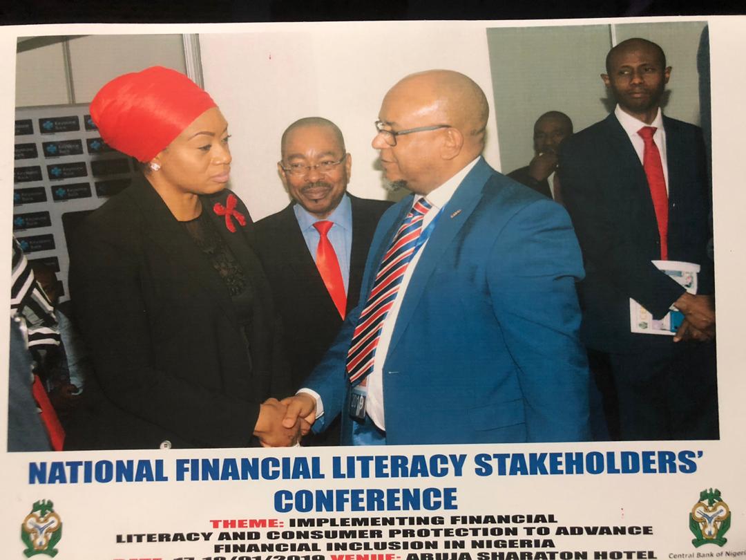 NationalNamb's tweet photo. Rogers A I Nwoke - NAMB President with Mrs. Aisha Muhammad, Deputy Governor, Financial System Stability, CBN at the National Financial Literacy Stakeholders Conference. https://t.co/tFzlBVOhrf