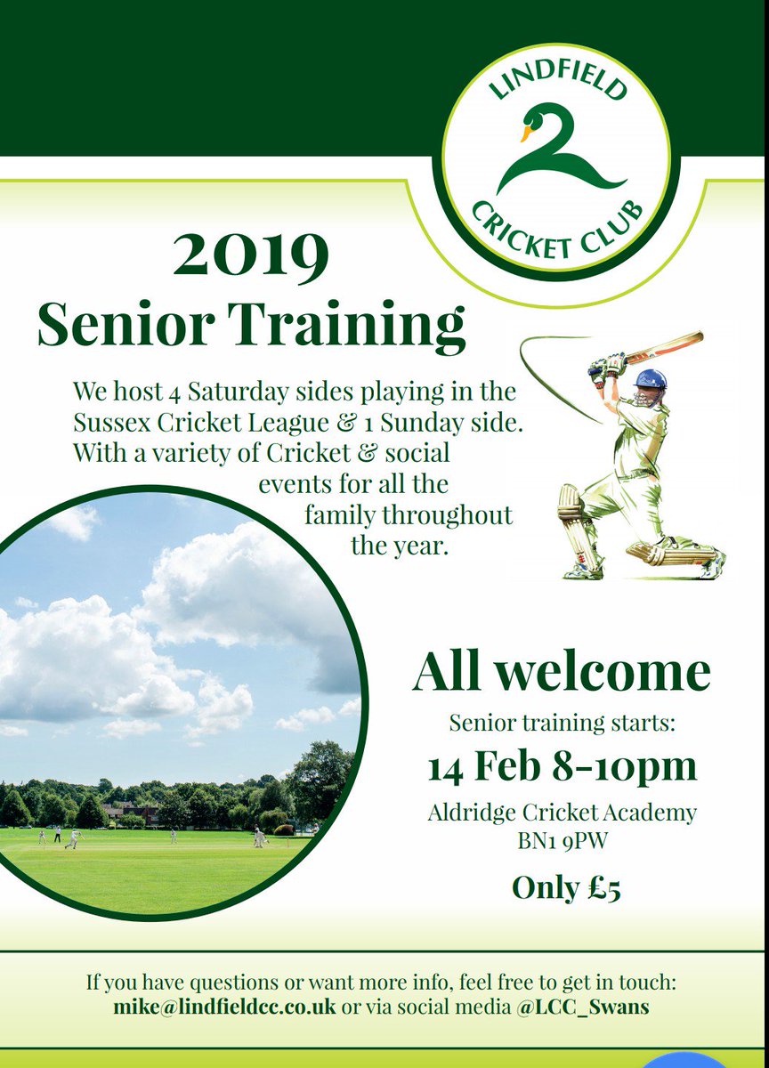 Winter training starts next month at the Aldridge Cricket Academy. All welcome.