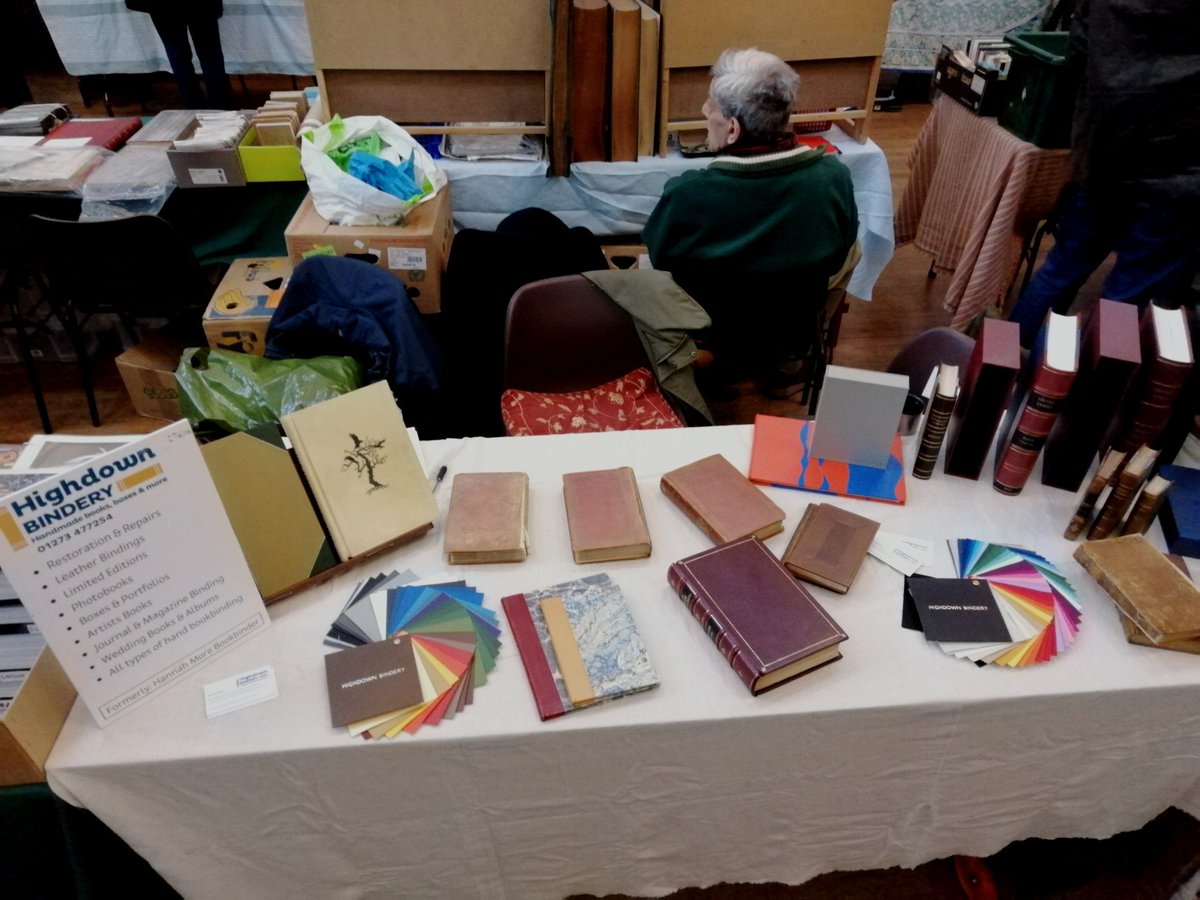 HighdownBindery's tweet photo. Highdown Bindery @Lewes Book Fair today, Lewes Town Hall 10am - 4pm today. Drop in and pick up a bargain. #highdownbindery #bookbindiing #collectables #books https://t.co/tIdMemnu7w