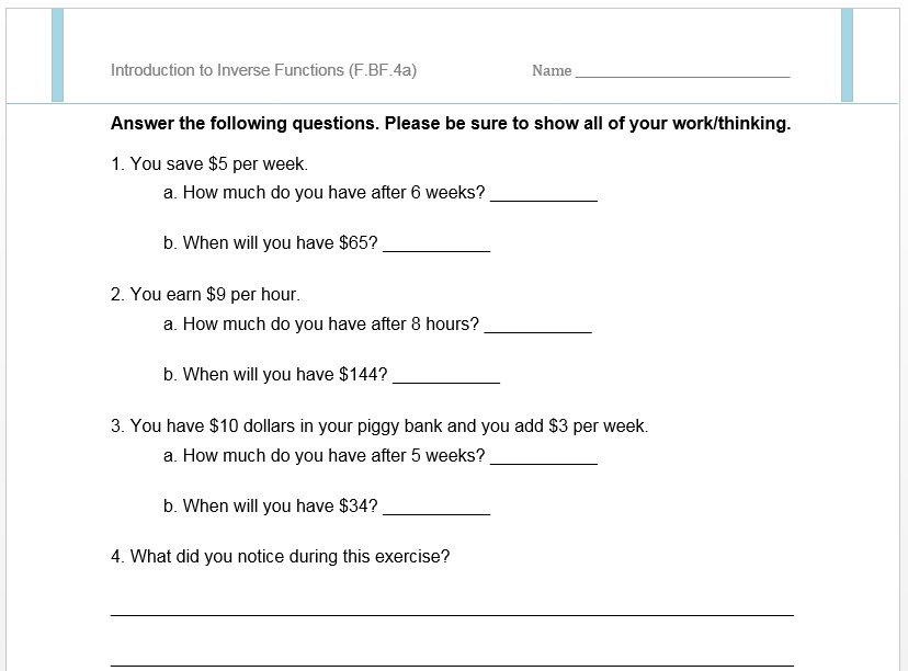 jeanette_stein's tweet image. Inverse Functions - Let&apos;s build retention goo.gl/d41da7 #teachingstrategies #LinearFunction