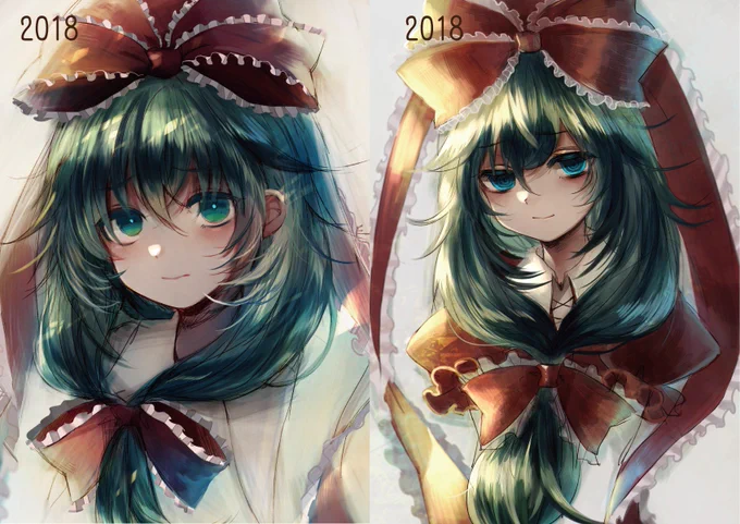 気がついたら似たような構図の雛ばかり描いてる 