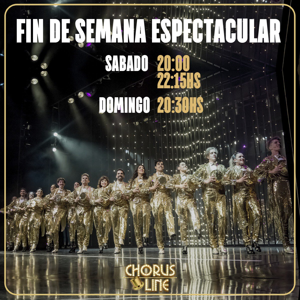 ChorusLineArg's tweet photo. Veni a vivir un fin de semana espectacular, #AChorusLineArg el musical que te va a dejar sin aliento! 🎩✨
#UnClaroSentimiento
Conseguí tus entradas en https://t.co/R8iz4CSHYf o en la boleteria del teatro @TeatroMaipo https://t.co/XS29E6VaaS