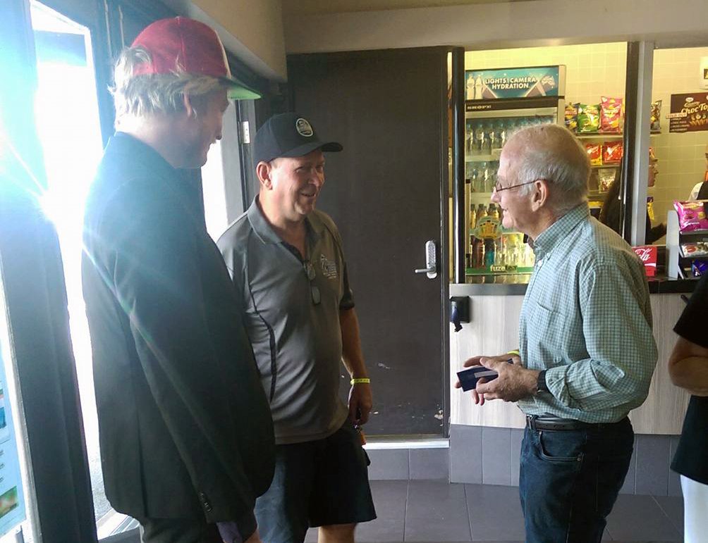 produzionigummo's tweet photo. The champion #MaxDumesny with #GilCameron and the director #JimmyTrash, protagonists of the documentary #HardEnough, guests yesterday at the gala screening in @WarrnamboolCity . Tomorrow second screening waiting #GarryRush as guest. @SpeedwayCity @sprint_central https://t.co/rG328KViwH