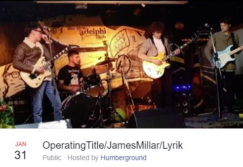 Come check us out at Jaz Bar in Hull on January 31st! Show runs 9:00-11:30pm