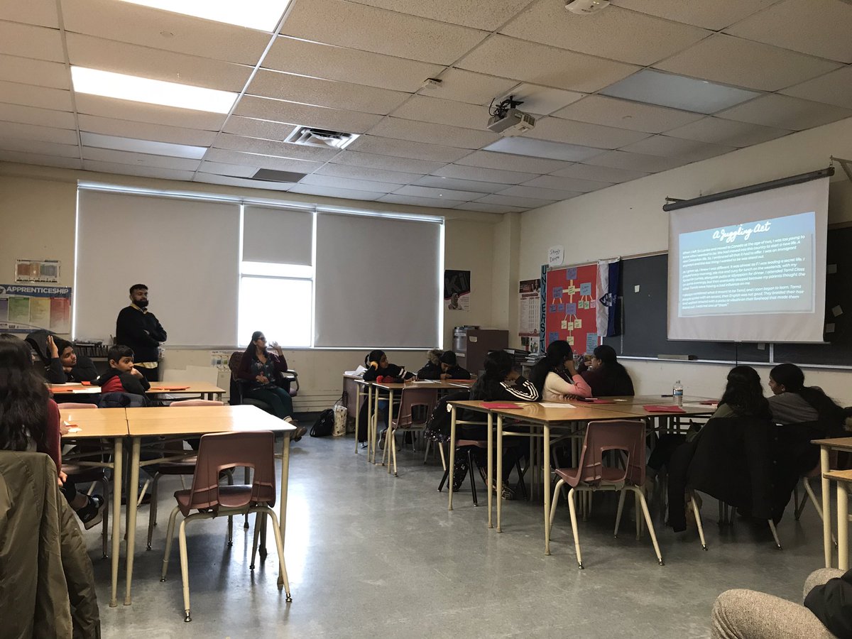 Pirasanya1's tweet photo. Elementary Tamil students engaging in identity affirming conversations about navigating their dual selves as Tamil + “Canadian” at the Understanding Our Roots Conference at @MiddlefieldCI for Tamil Heritage Month @Kerthiga_M @archierajah @yrdsbinclusion https://t.co/NAzxtRlfV5